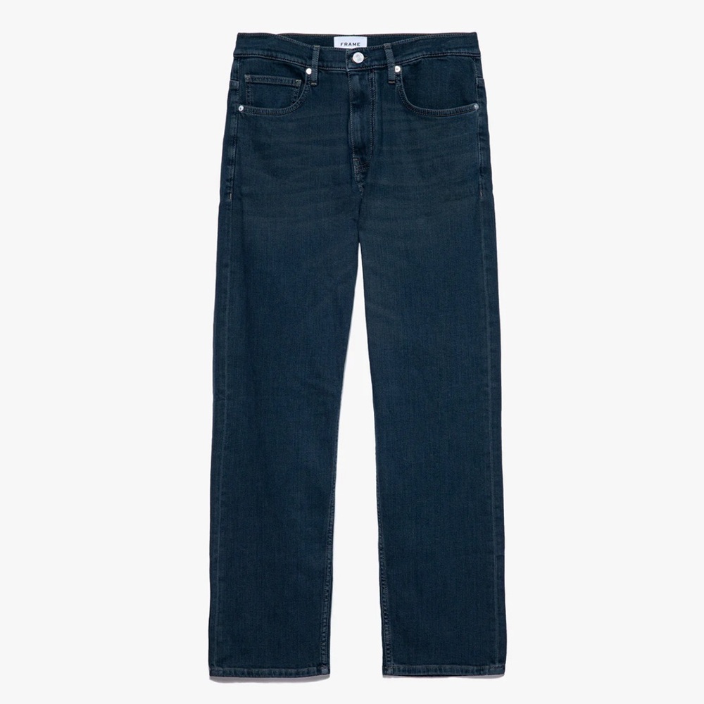 Frame Denim Men's Straight Jeans in Dark Indigo Blue